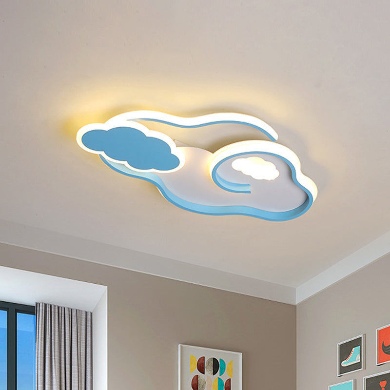 Nordic LED Flush Mount Lamp Blue Cloud Ceiling Light Fixture with Acrylic Shade for Children Bedroom Clearhalo 'Ceiling Lights' 'Close To Ceiling Lights' 'Close to ceiling' 'Flush mount' Lighting' 1475328