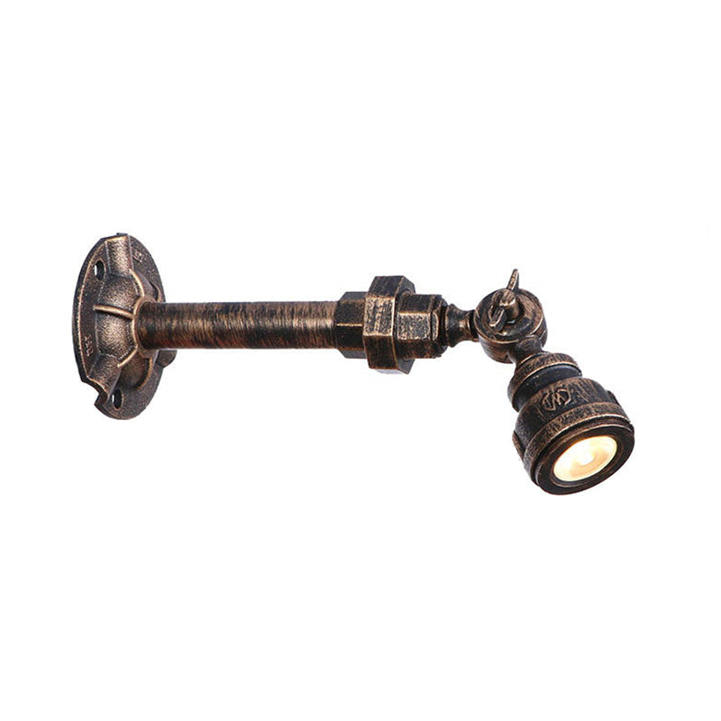 1 Head Water Pipe Wall Light Sconce Vintage Industrial Bronze Metallic Wall Lamp for Corridor Clearhalo 'Art deco wall lights' 'Cast Iron' 'Glass' 'Industrial wall lights' 'Industrial' 'Middle century wall lights' 'Modern' 'Rustic wall lights' 'Tiffany' 'Traditional wall lights' 'Wall Lamps & Sconces' 'Wall Lights' Lighting' 147555