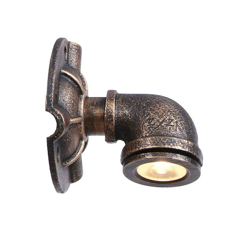 1 Head Water Pipe Wall Light Sconce Vintage Industrial Bronze Metallic Wall Lamp for Corridor Clearhalo 'Art deco wall lights' 'Cast Iron' 'Glass' 'Industrial wall lights' 'Industrial' 'Middle century wall lights' 'Modern' 'Rustic wall lights' 'Tiffany' 'Traditional wall lights' 'Wall Lamps & Sconces' 'Wall Lights' Lighting' 147558