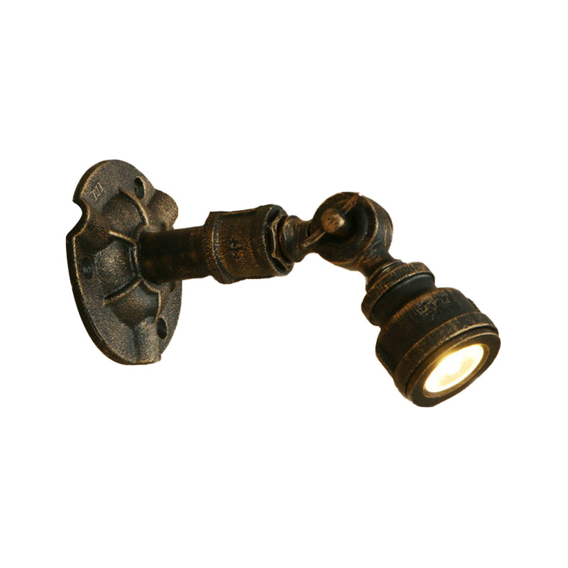 1 Head Water Pipe Wall Light Sconce Vintage Industrial Bronze Metallic Wall Lamp for Corridor Clearhalo 'Art deco wall lights' 'Cast Iron' 'Glass' 'Industrial wall lights' 'Industrial' 'Middle century wall lights' 'Modern' 'Rustic wall lights' 'Tiffany' 'Traditional wall lights' 'Wall Lamps & Sconces' 'Wall Lights' Lighting' 147561