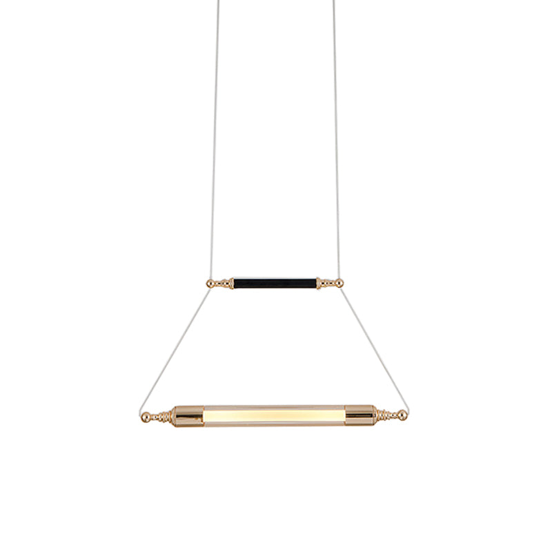 Clear Glass Horizontal Pole Pendant Vintage Black and Gold LED Pendulum Light in Warm/White Light with Steel Cord Lock Clearhalo 'Ceiling Lights' 'Close To Ceiling Lights' 'Glass shade' 'Glass' 'Modern Pendants' 'Modern' 'Pendant Lights' 'Pendants' Lighting' 1475876