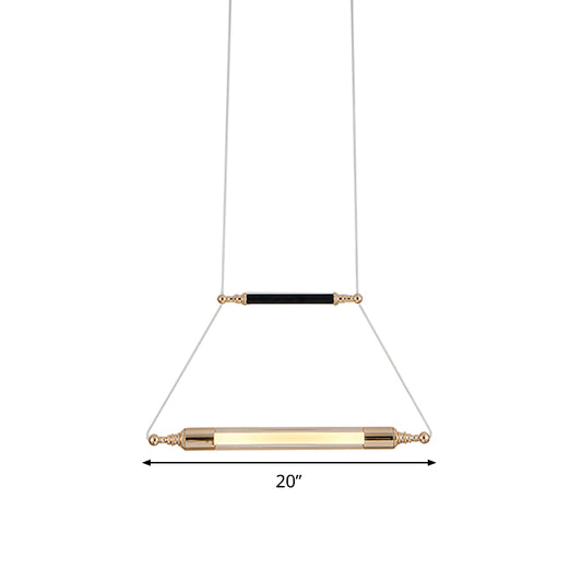 Clear Glass Horizontal Pole Pendant Vintage Black and Gold LED Pendulum Light in Warm/White Light with Steel Cord Lock Clearhalo 'Ceiling Lights' 'Close To Ceiling Lights' 'Glass shade' 'Glass' 'Modern Pendants' 'Modern' 'Pendant Lights' 'Pendants' Lighting' 1475878