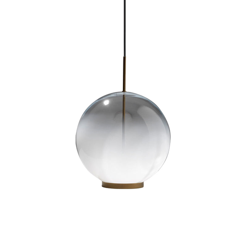 Simple Sphere Drop Pendant Gradient Frosted Glass Single Bulb Dining Table Suspension Light Clearhalo 'Ceiling Lights' 'Chandeliers' 'Glass shade' 'Glass' 'Modern Pendants' 'Modern' 'Pendant Lights' 'Pendants' Lighting' 1475953