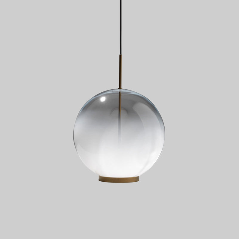 Simple Sphere Drop Pendant Gradient Frosted Glass Single Bulb Dining Table Suspension Light Clearhalo 'Ceiling Lights' 'Chandeliers' 'Glass shade' 'Glass' 'Modern Pendants' 'Modern' 'Pendant Lights' 'Pendants' Lighting' 1475954