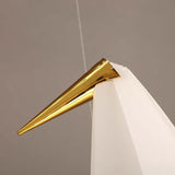 White Bird Shade Chandelier Light Fixture Modernism Style 6-Lights Plastic Hanging Lamp in Gold Finish Clearhalo 'Ceiling Lights' 'Chandeliers' 'Modern Chandeliers' 'Modern' Lighting' 147654