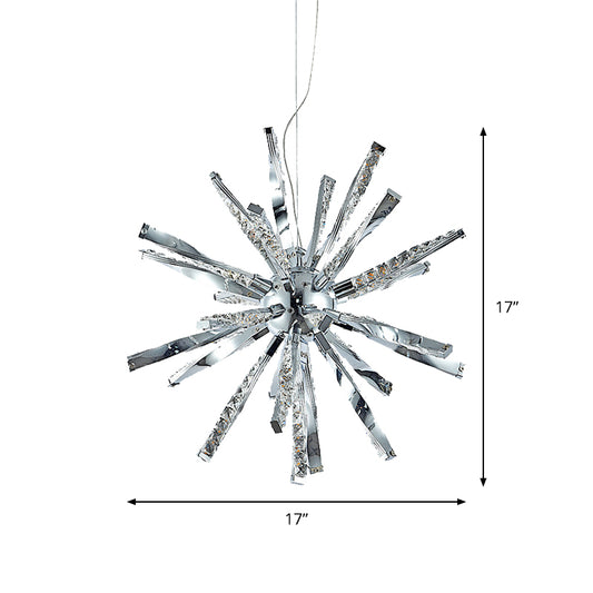 Sputnik Chandelier Pendant Light Nordic Crystal LED Chrome Hanging Pendant Lamp for Living Room Clearhalo 'Ceiling Lights' 'Chandeliers' 'Modern Chandeliers' 'Modern' Lighting' 148066