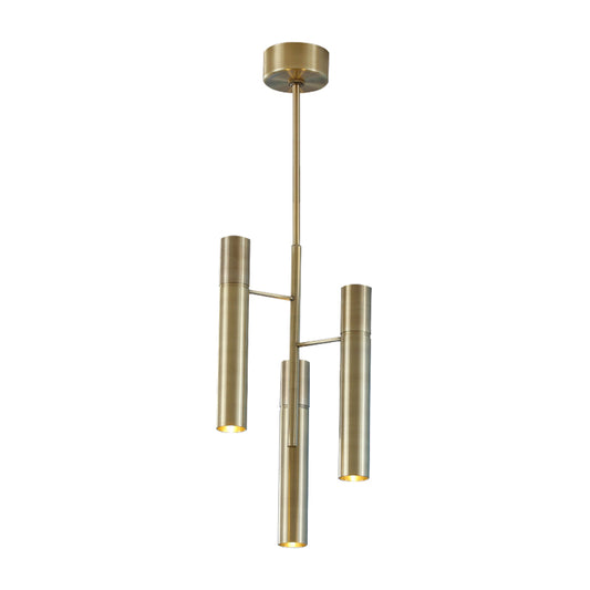 6/10 Heads Hallway Chandelier Lighting with Cylinder Metal Shade Modern Gold Hanging Lamp Clearhalo 'Ceiling Lights' 'Chandeliers' Lighting' options 148111