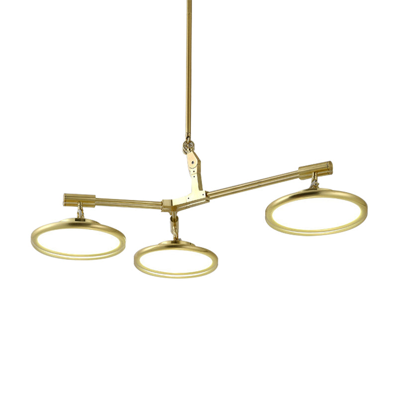 Round Chandelier Light Contemporary Glass 3/5/8 Lights Gold Hanging Pendant in Warm/White Light Clearhalo 'Ceiling Lights' 'Chandeliers' 'Modern Chandeliers' 'Modern' Lighting' 148273