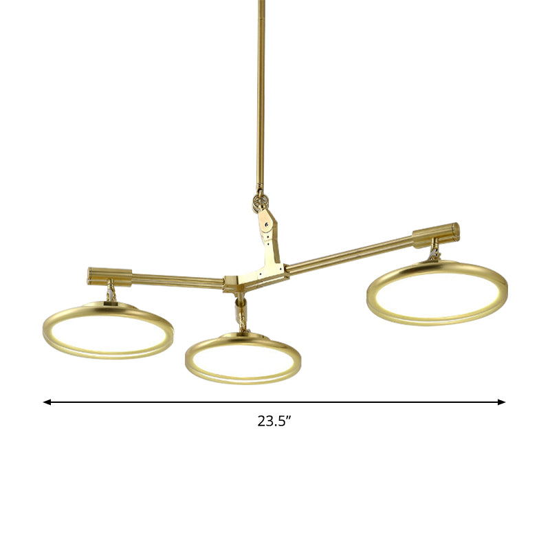 Round Chandelier Light Contemporary Glass 3/5/8 Lights Gold Hanging Pendant in Warm/White Light Clearhalo 'Ceiling Lights' 'Chandeliers' 'Modern Chandeliers' 'Modern' Lighting' 148274