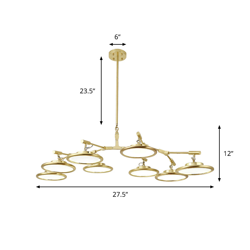 Round Chandelier Light Contemporary Glass 3/5/8 Lights Gold Hanging Pendant in Warm/White Light Clearhalo 'Ceiling Lights' 'Chandeliers' 'Modern Chandeliers' 'Modern' Lighting' 148282