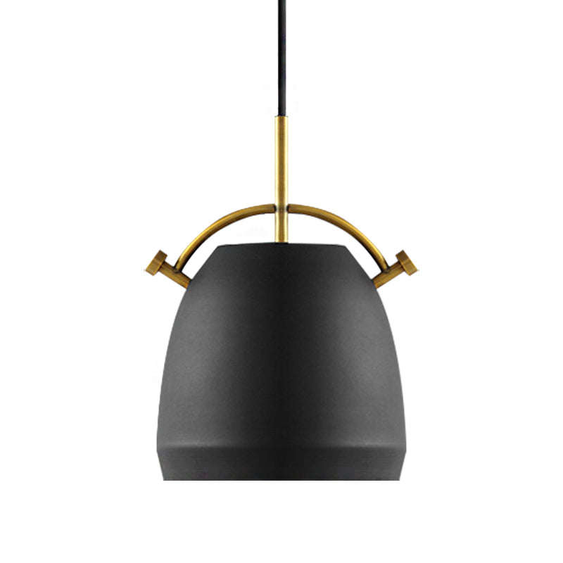 10"/11"/13" Width Retro Stylish Dome Shade Hanging Ceiling Light 1 Bulb Metal Pendant Lamp in Black/White over Table Clearhalo 'Ceiling Lights' 'Modern Pendants' 'Modern' 'Pendant Lights' 'Pendants' Lighting' 148492