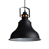 Industrial Style Barn Shade Ceiling Pendant Light 1 Light Metallic Hanging Light with Handle in Black Clearhalo 'Ceiling Lights' 'Modern Pendants' 'Modern' 'Pendant Lights' 'Pendants' Lighting' 148504