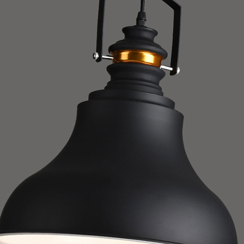 Industrial Style Barn Shade Ceiling Pendant Light 1 Light Metallic Hanging Light with Handle in Black Clearhalo 'Ceiling Lights' 'Modern Pendants' 'Modern' 'Pendant Lights' 'Pendants' Lighting' 148506