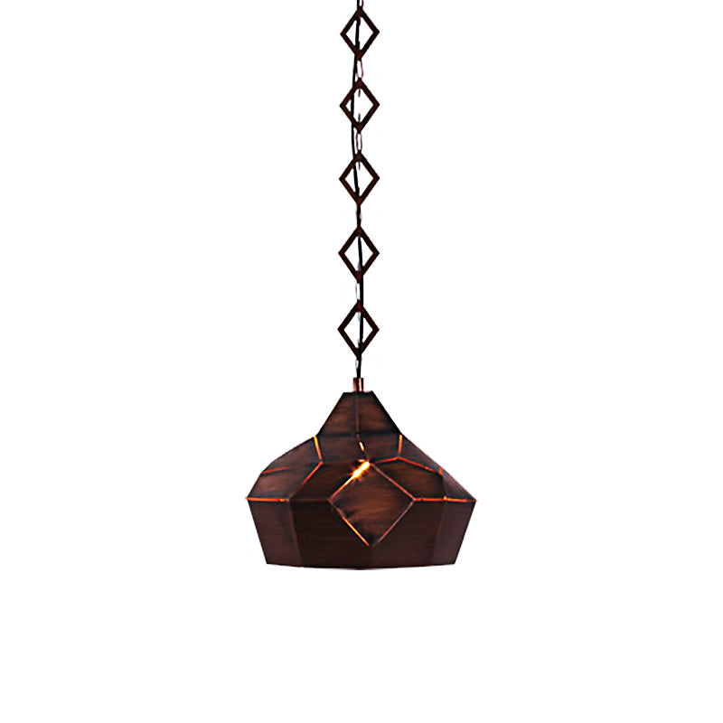 1 Light Teardrop Hanging Light with Metal Chain Wrought Iron Pendant Lamp for Restaurant Clearhalo 'Ceiling Lights' 'Modern Pendants' 'Modern' 'Pendant Lights' 'Pendants' Lighting' 148630