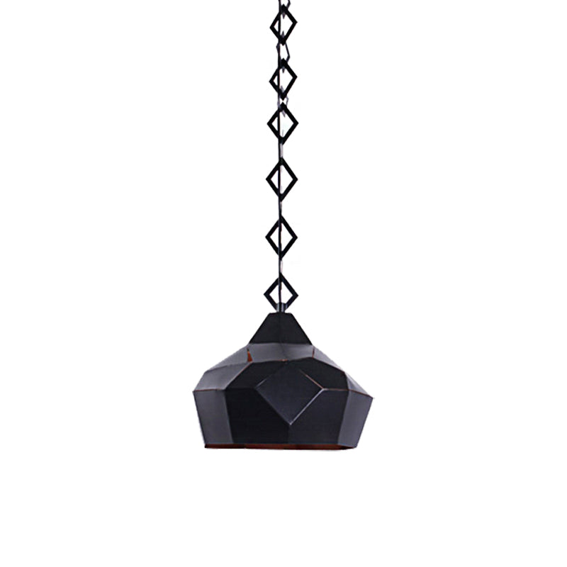 1 Light Teardrop Hanging Light with Metal Chain Wrought Iron Pendant Lamp for Restaurant Clearhalo 'Ceiling Lights' 'Modern Pendants' 'Modern' 'Pendant Lights' 'Pendants' Lighting' 148634