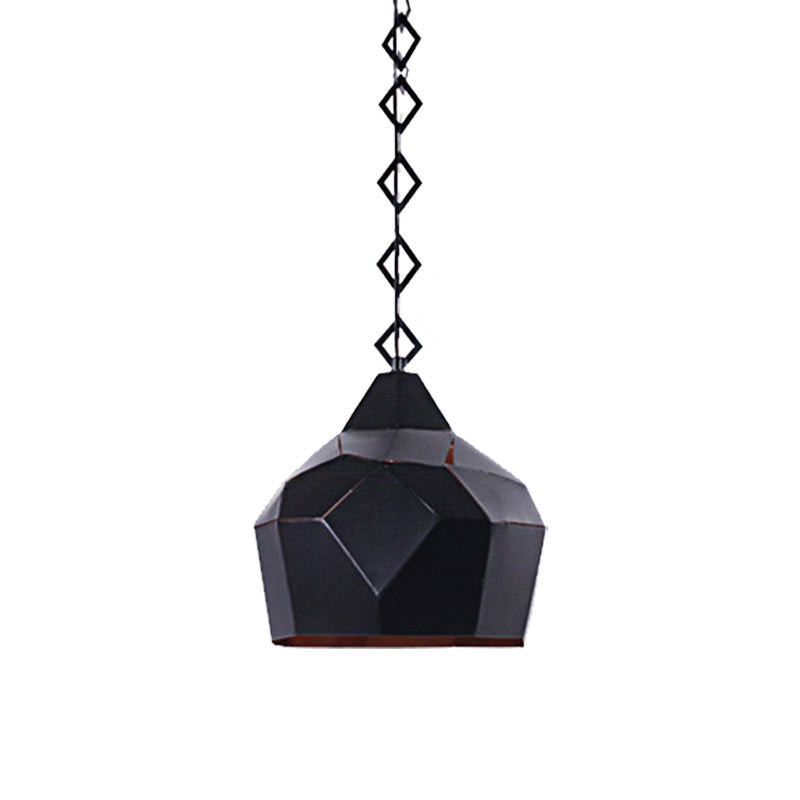 1 Light Teardrop Hanging Light with Metal Chain Wrought Iron Pendant Lamp for Restaurant Clearhalo 'Ceiling Lights' 'Modern Pendants' 'Modern' 'Pendant Lights' 'Pendants' Lighting' 148635