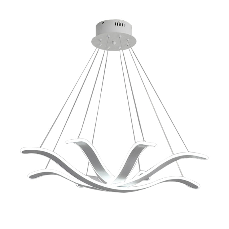 Large/Small Acrylic Ceiling Pendant Contemporary 1 Light White Chandelier in White/Warm/Natural Light Clearhalo 'Ceiling Lights' 'Chandeliers' 'Modern Chandeliers' 'Modern' Lighting' 148638