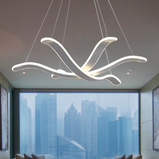 Large/Small Acrylic Ceiling Pendant Contemporary 1 Light White Chandelier in White/Warm/Natural Light White Small Clearhalo 'Ceiling Lights' 'Chandeliers' 'Modern Chandeliers' 'Modern' Lighting' 148641