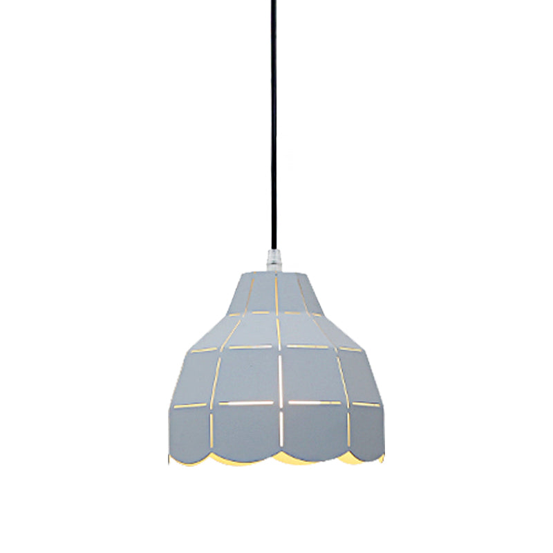 Black/Gray/White/Yellow/Blue Folded Pendant Light Modern Nordic Metal 1 Light Dining Room Hanging Lamp Clearhalo 'Ceiling Lights' 'Modern Pendants' 'Modern' 'Pendant Lights' 'Pendants' Lighting' 148646