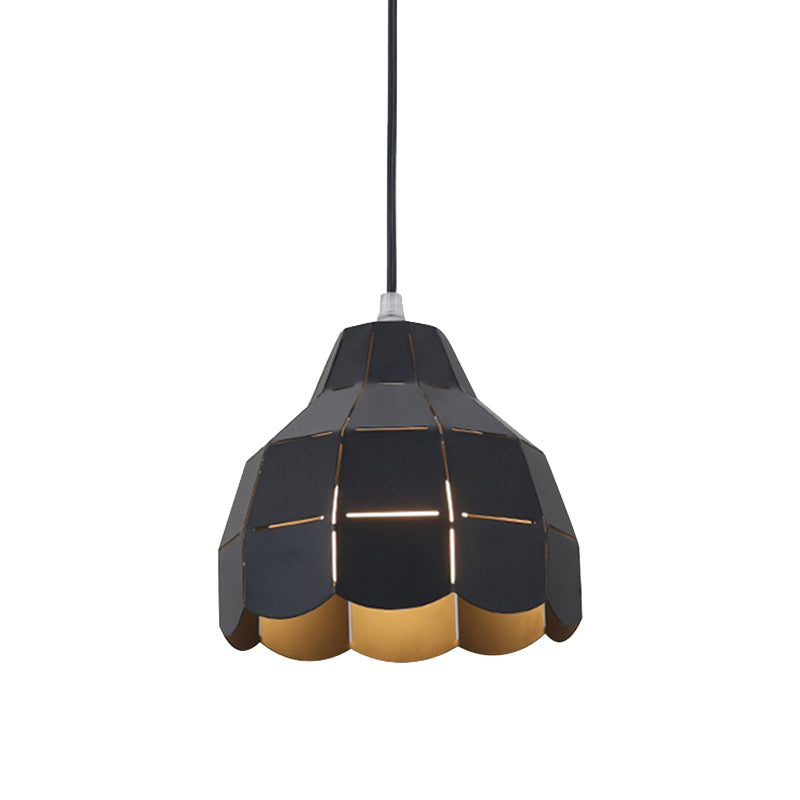 Black/Gray/White/Yellow/Blue Folded Pendant Light Modern Nordic Metal 1 Light Dining Room Hanging Lamp Clearhalo 'Ceiling Lights' 'Modern Pendants' 'Modern' 'Pendant Lights' 'Pendants' Lighting' 148649