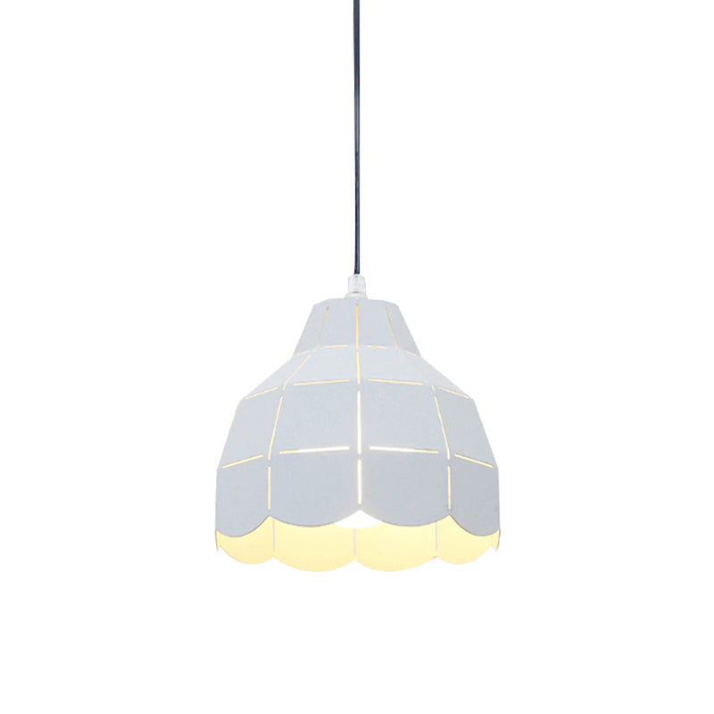 Black/Gray/White/Yellow/Blue Folded Pendant Light Modern Nordic Metal 1 Light Dining Room Hanging Lamp Clearhalo 'Ceiling Lights' 'Modern Pendants' 'Modern' 'Pendant Lights' 'Pendants' Lighting' 148654