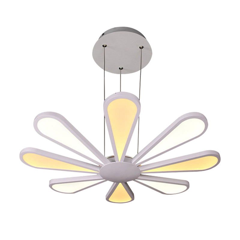 Petal-Shaped Dining Room Chandelier Pendant Acrylic 1 Light Modern Ceiling Hung Fixture in Warm/White Light Clearhalo 'Ceiling Lights' 'Chandeliers' 'Modern Chandeliers' 'Modern' Lighting' 148659