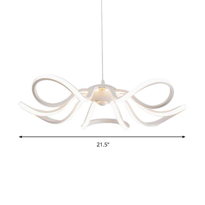 Petal Chandelier Lamp Modern Acrylic Single Light White Ceiling Pendant in White/Warm Light Clearhalo 'Ceiling Lights' 'Chandeliers' 'Modern Chandeliers' 'Modern' Lighting' 148664