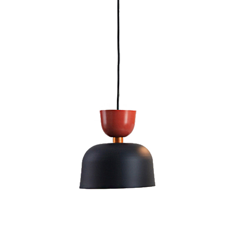 Black Cone/Dome Shade Pendant Light Nordic Style Metal 1 Light Living Room Hanging Ceiling Light, 2"/3" Dia Clearhalo 'Ceiling Lights' 'Modern Pendants' 'Modern' 'Pendant Lights' 'Pendants' Lighting' 148679