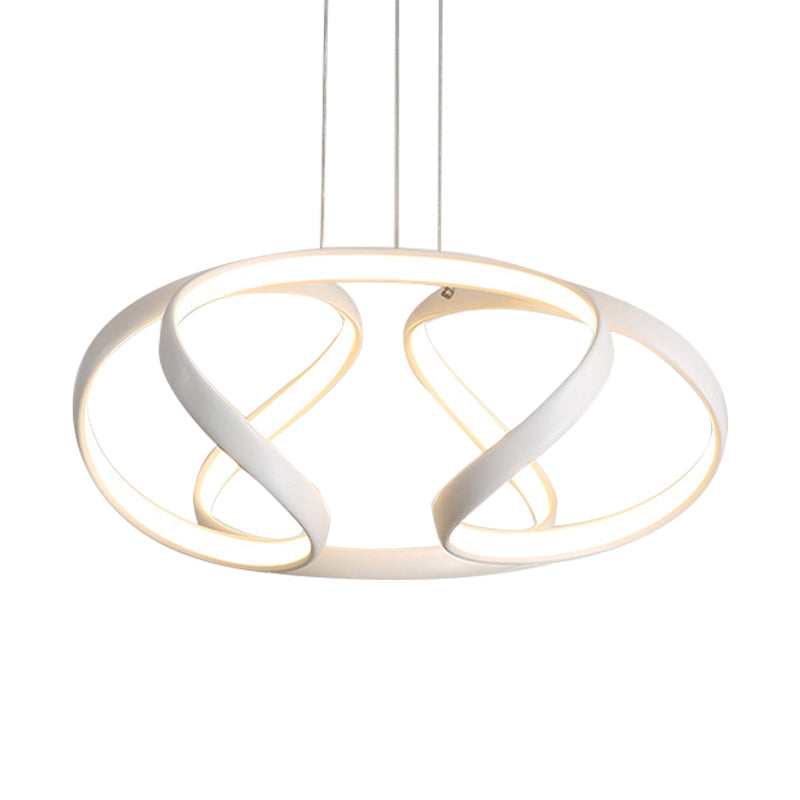 Simple Spiral Acrylic Chandelier Pendant Single Light Suspension Lamp in Warm/White Light Clearhalo 'Ceiling Lights' 'Chandeliers' 'Modern Chandeliers' 'Modern' Lighting' 148825