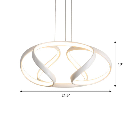 Simple Spiral Acrylic Chandelier Pendant Single Light Suspension Lamp in Warm/White Light Clearhalo 'Ceiling Lights' 'Chandeliers' 'Modern Chandeliers' 'Modern' Lighting' 148826