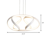 Simple Spiral Acrylic Chandelier Pendant Single Light Suspension Lamp in Warm/White Light Clearhalo 'Ceiling Lights' 'Chandeliers' 'Modern Chandeliers' 'Modern' Lighting' 148826