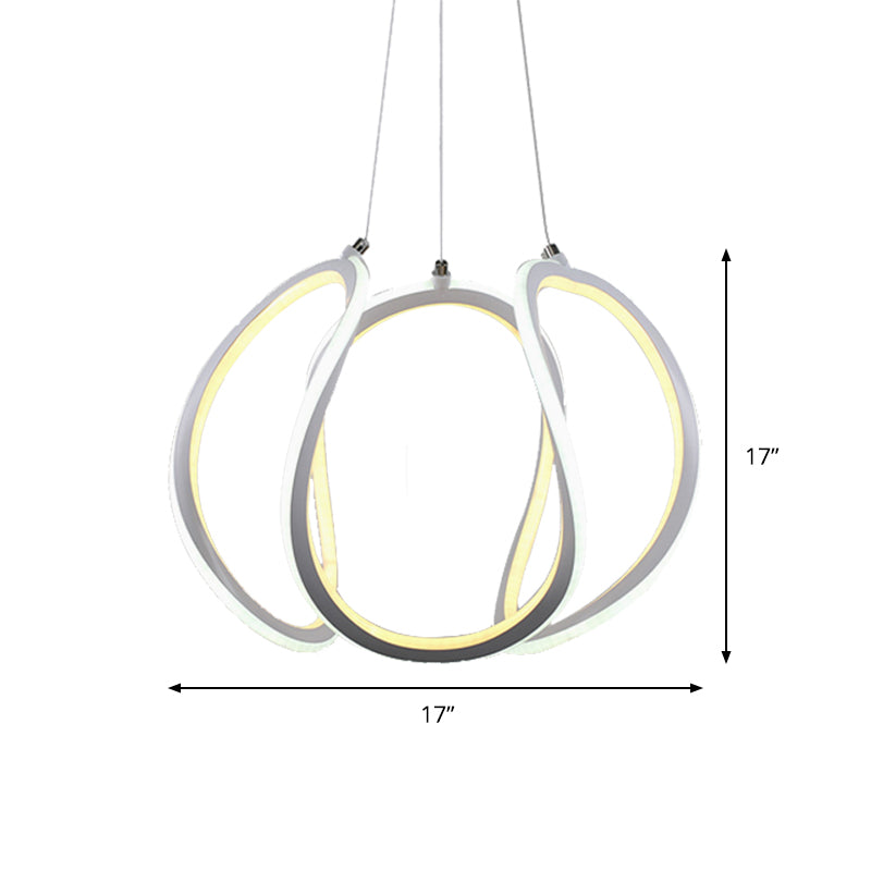 1 Light LED Dining Room Ceiling Pendant Acrylic Minimalist Chandelier in Warm/White Light Clearhalo 'Ceiling Lights' 'Chandeliers' 'Modern Chandeliers' 'Modern' Lighting' 148846