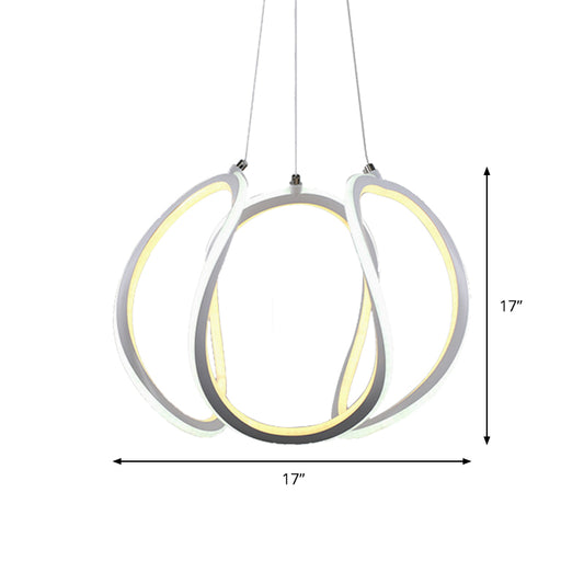 1 Light LED Dining Room Ceiling Pendant Acrylic Minimalist Chandelier in Warm/White Light Clearhalo 'Ceiling Lights' 'Chandeliers' 'Modern Chandeliers' 'Modern' Lighting' 148846