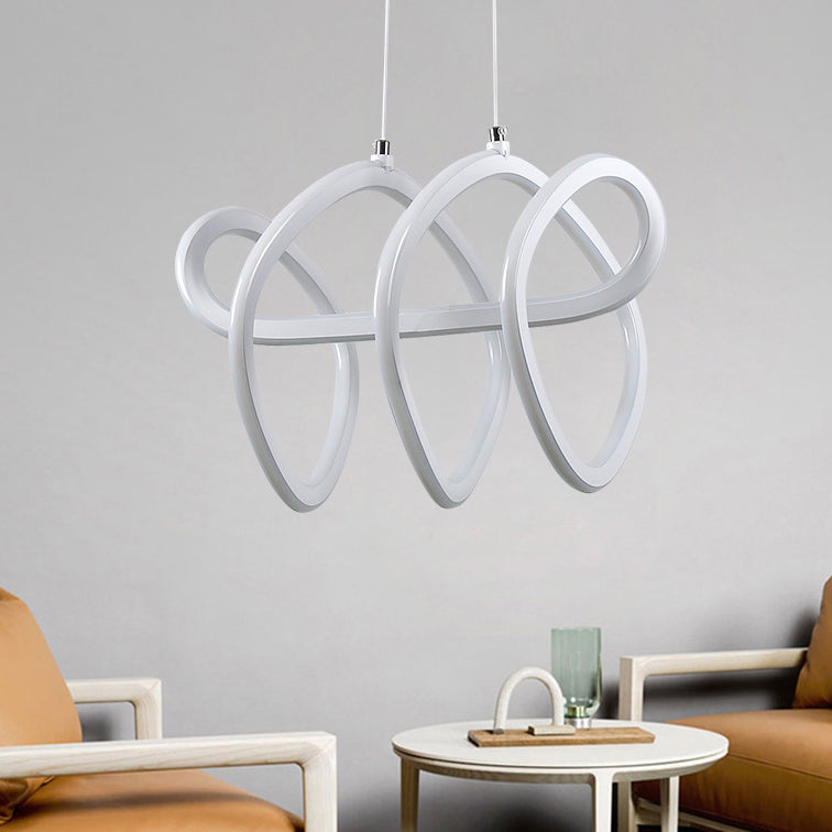 1 Light LED Dining Room Ceiling Pendant Acrylic Minimalist Chandelier in Warm/White Light White B Clearhalo 'Ceiling Lights' 'Chandeliers' 'Modern Chandeliers' 'Modern' Lighting' 148847