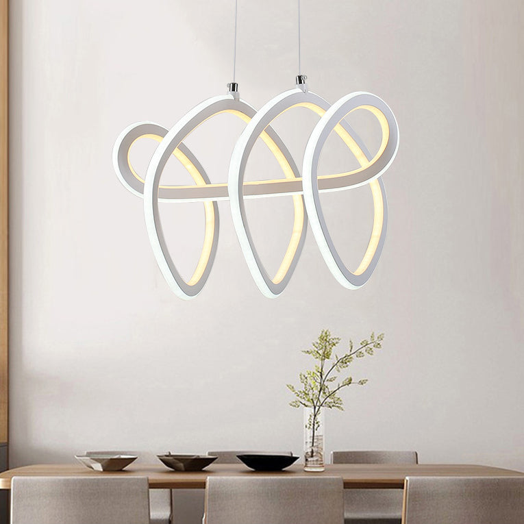 1 Light LED Dining Room Ceiling Pendant Acrylic Minimalist Chandelier in Warm/White Light Clearhalo 'Ceiling Lights' 'Chandeliers' 'Modern Chandeliers' 'Modern' Lighting' 148848