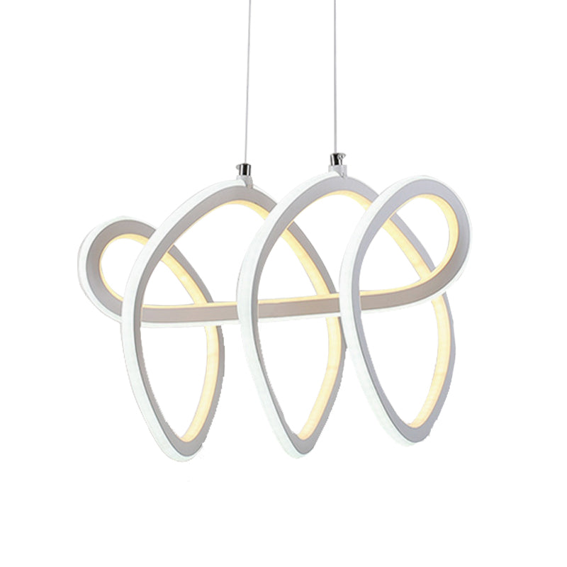 1 Light LED Dining Room Ceiling Pendant Acrylic Minimalist Chandelier in Warm/White Light Clearhalo 'Ceiling Lights' 'Chandeliers' 'Modern Chandeliers' 'Modern' Lighting' 148849