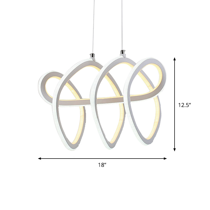 1 Light LED Dining Room Ceiling Pendant Acrylic Minimalist Chandelier in Warm/White Light Clearhalo 'Ceiling Lights' 'Chandeliers' 'Modern Chandeliers' 'Modern' Lighting' 148850