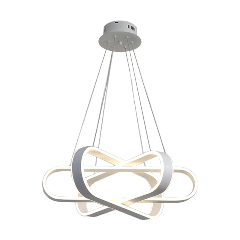 Ellipse Bedroom Chandelier Lamp Acrylic 1 Light Modern LED Ceiling Pendant in White Clearhalo 'Ceiling Lights' 'Chandeliers' 'Modern Chandeliers' 'Modern' Lighting' 148876