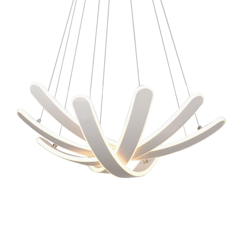 Petal-Shaped Bedroom Chandelier Pendant Acrylic LED Modernism Ceiling Lighting Fixture in Warm/White Light Clearhalo 'Ceiling Lights' 'Chandeliers' 'Modern Chandeliers' 'Modern' Lighting' 148907