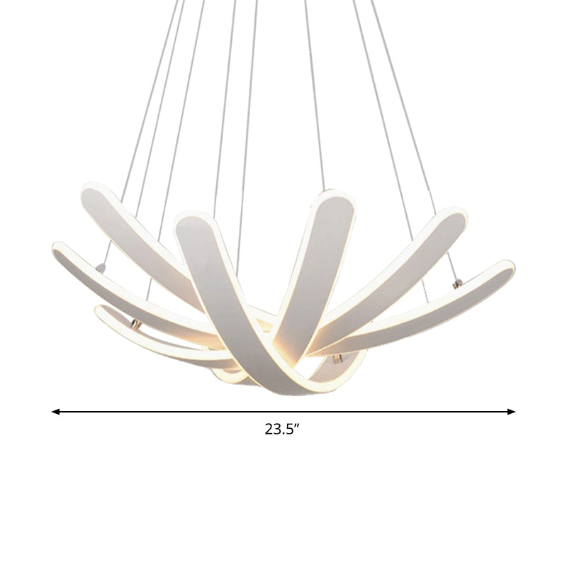 Petal-Shaped Bedroom Chandelier Pendant Acrylic LED Modernism Ceiling Lighting Fixture in Warm/White Light Clearhalo 'Ceiling Lights' 'Chandeliers' 'Modern Chandeliers' 'Modern' Lighting' 148908