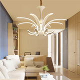 Simplicity Floral Suspension Pendant Light Acrylic LED Living Room Ceiling Chandelier in Warm/White Light White Warm Clearhalo 'Ceiling Lights' 'Chandeliers' 'Modern Chandeliers' 'Modern' Lighting' 148914