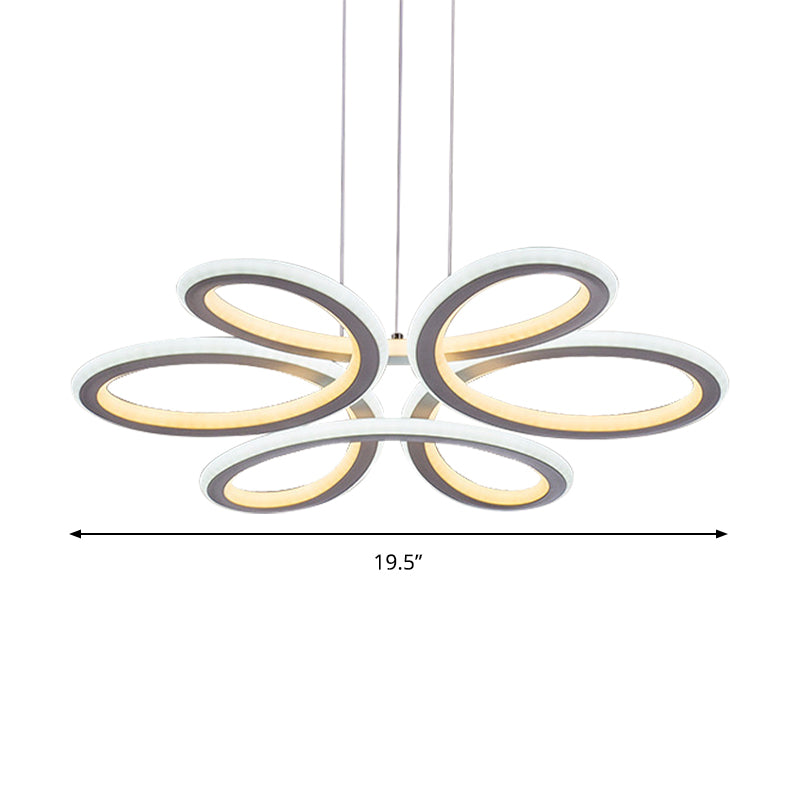 Contemporary Petals Acrylic Chandelier LED Drop Pendant in Warm/White Light for Dining Room Clearhalo 'Ceiling Lights' 'Chandeliers' 'Modern Chandeliers' 'Modern' Lighting' 148949