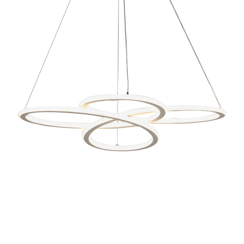 Contemporary Petals Acrylic Chandelier LED Drop Pendant in Warm/White Light for Dining Room Clearhalo 'Ceiling Lights' 'Chandeliers' 'Modern Chandeliers' 'Modern' Lighting' 148952