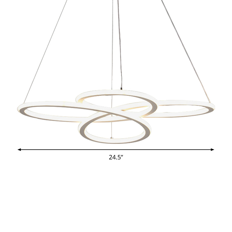 Contemporary Petals Acrylic Chandelier LED Drop Pendant in Warm/White Light for Dining Room Clearhalo 'Ceiling Lights' 'Chandeliers' 'Modern Chandeliers' 'Modern' Lighting' 148953