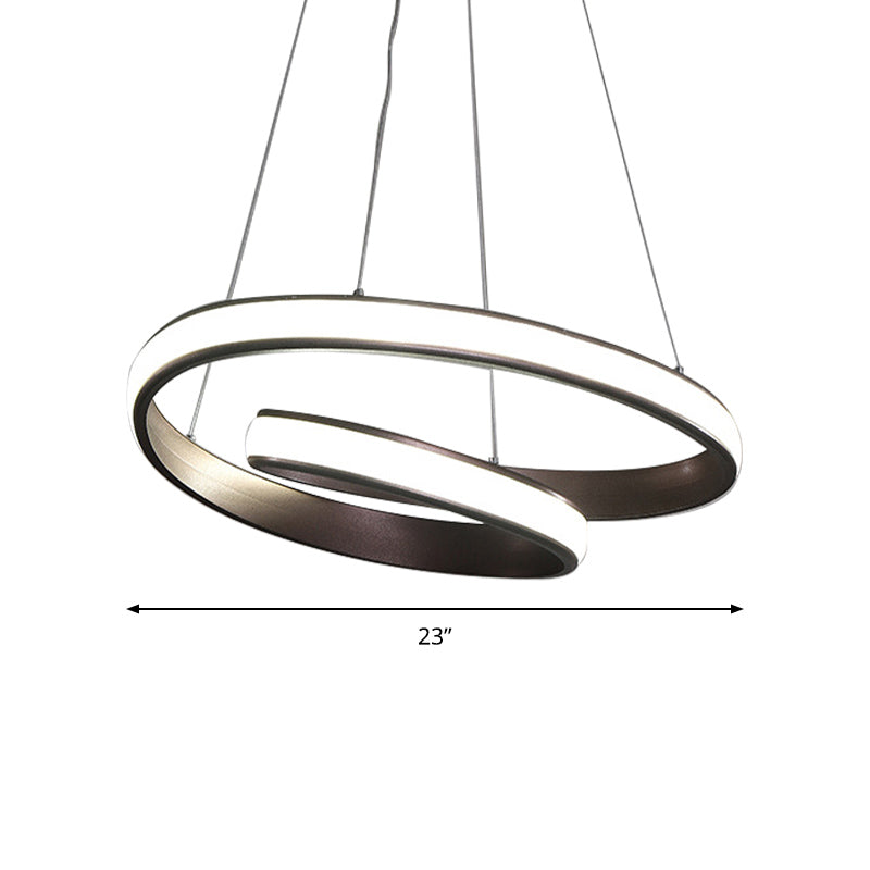 23"/31.5" Wide Loop Ceiling Light Fixture Modern Acrylic LED Brown Chandelier Lamp in Warm/White Light Clearhalo 'Ceiling Lights' 'Chandeliers' 'Modern Chandeliers' 'Modern' Lighting' 148992