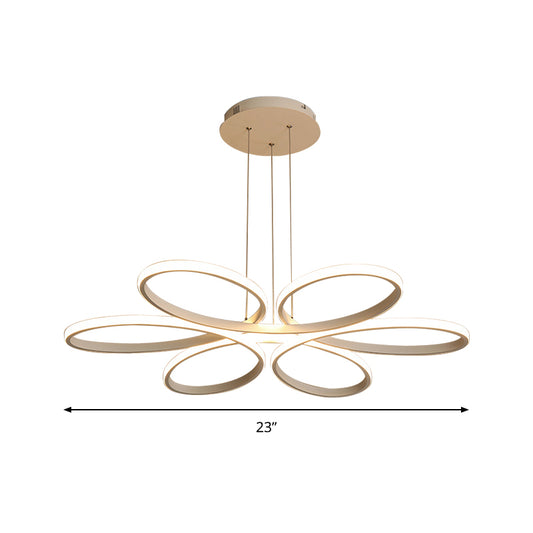 Acrylic Flower Chandelier Light Contemporary LED 23"/29"/35.5" Wide Ceiling Pendant in Warm/White Light Clearhalo 'Ceiling Lights' 'Chandeliers' 'Modern Chandeliers' 'Modern' Lighting' 149160