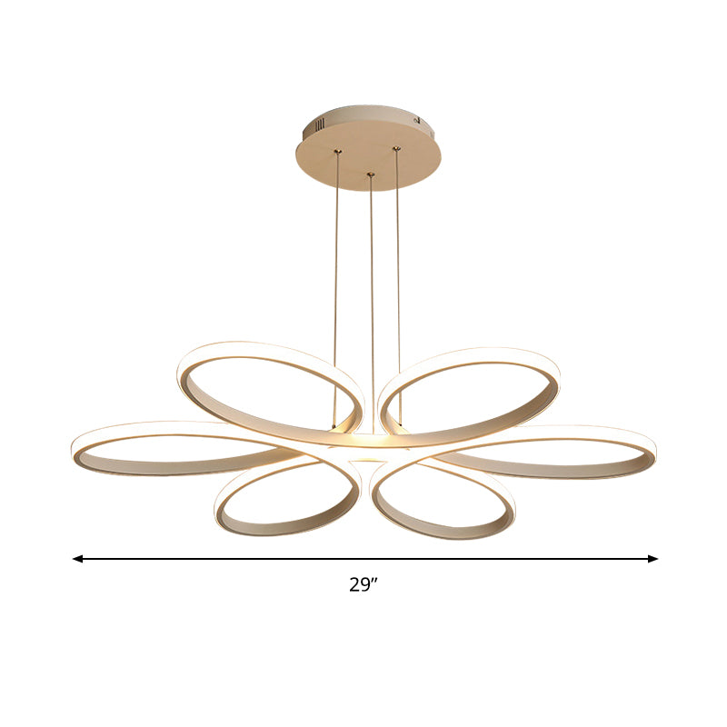 Acrylic Flower Chandelier Light Contemporary LED 23"/29"/35.5" Wide Ceiling Pendant in Warm/White Light Clearhalo 'Ceiling Lights' 'Chandeliers' 'Modern Chandeliers' 'Modern' Lighting' 149161