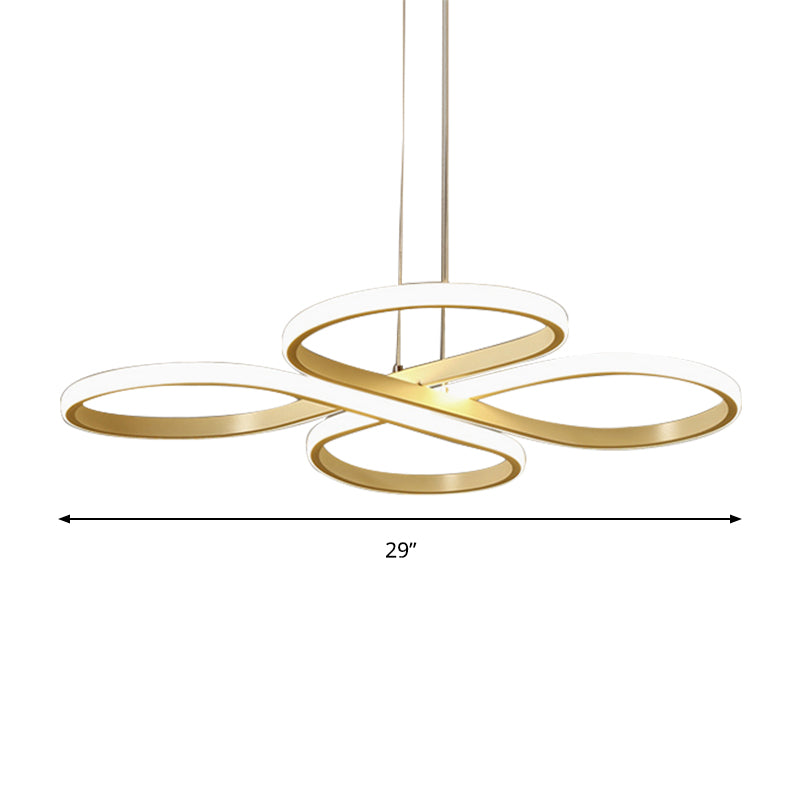 White/Gold Floral Ceiling Light Fixture Modern LED Acrylic Chandelier Pendant in Warm/White Light, 19"/23"/29" Wide Clearhalo 'Ceiling Lights' 'Chandeliers' 'Modern Chandeliers' 'Modern' Lighting' 149180