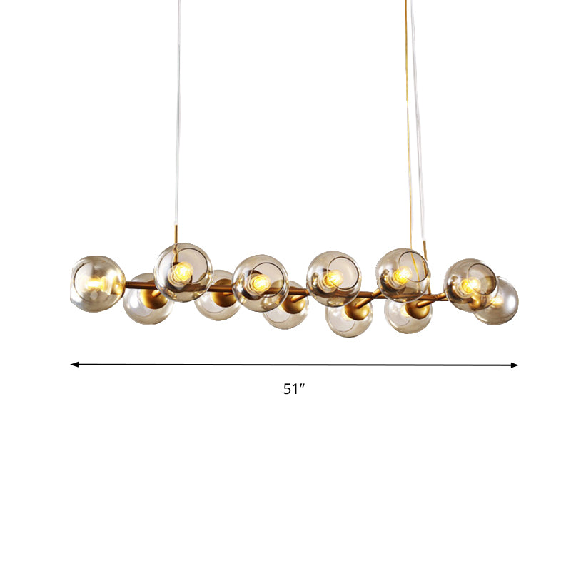 Radial Chandelier Light Post Modern Glass 8/12 Lights Black/Gold Ceiling Suspension Lamp Clearhalo 'Ceiling Lights' 'Chandeliers' 'Glass shade' 'Glass' 'Modern Chandeliers' 'Modern' Lighting' 149218