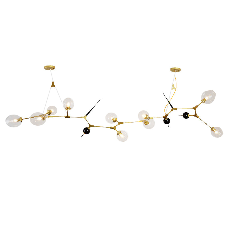 6/10 Lights Chandelier Modernist Gold Suspension Pendant with Bubble Clear Glass Shade Clearhalo 'Ceiling Lights' 'Chandeliers' 'Modern Chandeliers' 'Modern' Lighting' 149230